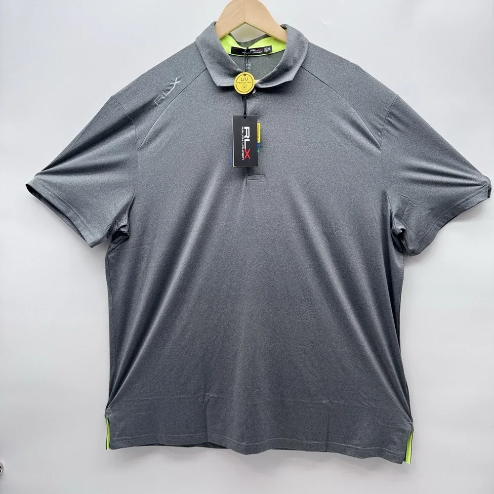 Ralph Lauren RLX  Spyglass Grey Heather Mens XXL  Button Down Polo Shirt